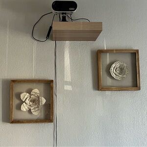 Music Notes Wall Plaque Glass Art Wooden Frame Shadow Box